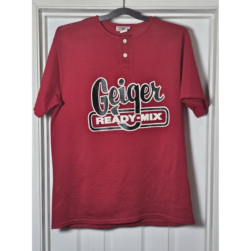 Vintage Teamwork Athletic Apparel Mesh Jersey Shirt Size Large Geiger Ready Mix